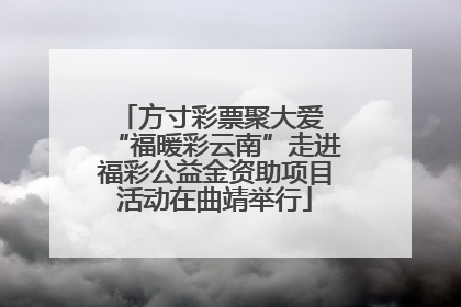 方寸彩票聚大爱 “福暖彩云南”走进福彩公益金资助项目活动在曲靖举行