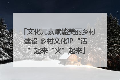 文化元素赋能美丽乡村建设 乡村文化IP“活”起来“火”起来