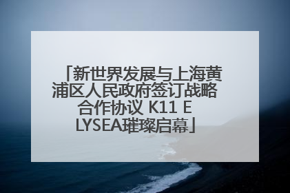 新世界发展与上海黄浦区人民政府签订战略合作协议 K11 ELYSEA璀璨启幕