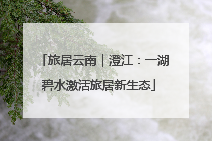 旅居云南｜澄江：一湖碧水激活旅居新生态