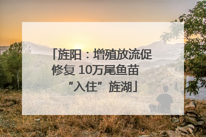 旌阳：增殖放流促修复 10万尾鱼苗“入住”旌湖