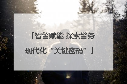 智警赋能 探索警务现代化“关键密码”