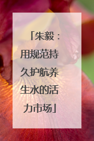 朱毅：用规范持久护航养生水的活力市场
