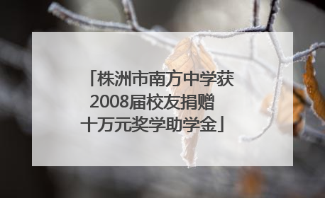 株洲市南方中学获2008届校友捐赠十万元奖学助学金