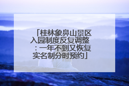 桂林象鼻山景区入园制度反复调整：一年不到又恢复实名制分时预约