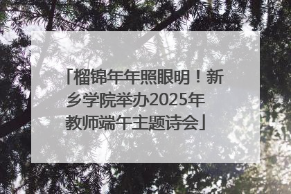 榴锦年年照眼明！新乡学院举办2025年教师端午主题诗会