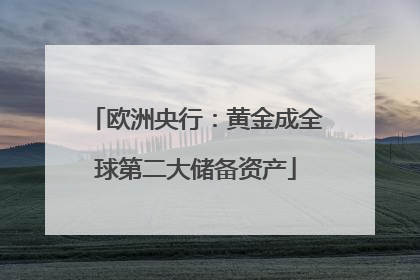 欧洲央行：黄金成全球第二大储备资产