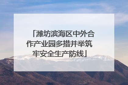 潍坊滨海区中外合作产业园多措并举筑牢安全生产防线