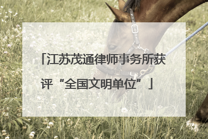 江苏茂通律师事务所获评“全国文明单位”