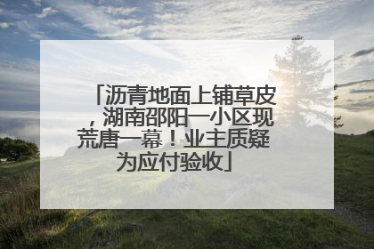 沥青地面上铺草皮，湖南邵阳一小区现荒唐一幕！业主质疑为应付验收