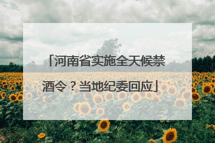 河南省实施全天候禁酒令？当地纪委回应