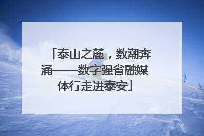 泰山之麓，数潮奔涌——数字强省融媒体行走进泰安