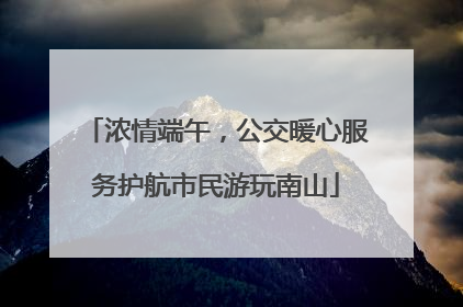 浓情端午，公交暖心服务护航市民游玩南山