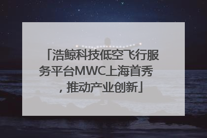 浩鲸科技低空飞行服务平台MWC上海首秀，推动产业创新