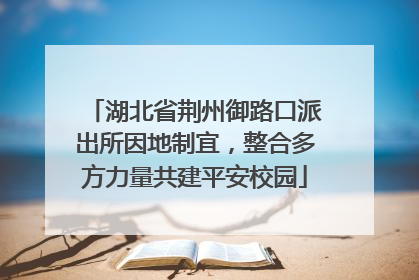 湖北省荆州御路口派出所因地制宜，整合多方力量共建平安校园