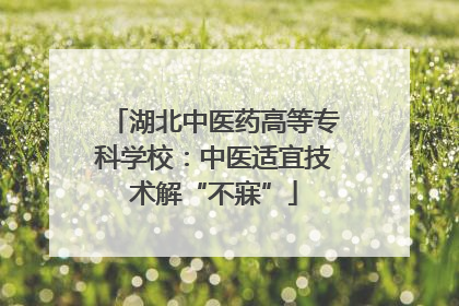 湖北中医药高等专科学校：中医适宜技术解“不寐”