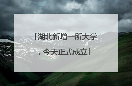 湖北新增一所大学，今天正式成立