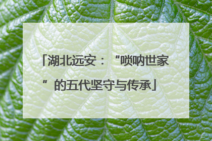 湖北远安：“唢呐世家”的五代坚守与传承