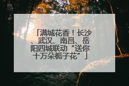 满城花香！长沙、武汉、南昌、岳阳四城联动“送你十万朵栀子花”