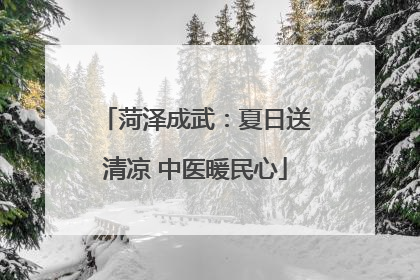 菏泽成武：夏日送清凉 中医暖民心