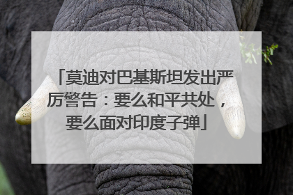 莫迪对巴基斯坦发出严厉警告：要么和平共处，要么面对印度子弹