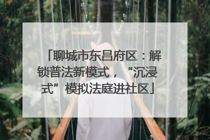 聊城市东昌府区：解锁普法新模式，“沉浸式”模拟法庭进社区