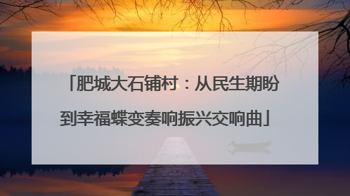 肥城大石铺村：从民生期盼到幸福蝶变奏响振兴交响曲
