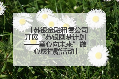 苏银金融租赁公司开展“苏银圆梦计划——童心向未来”微心愿捐赠活动