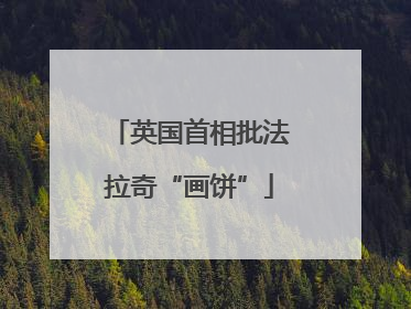 英国首相批法拉奇“画饼”