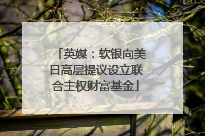 英媒：软银向美日高层提议设立联合主权财富基金
