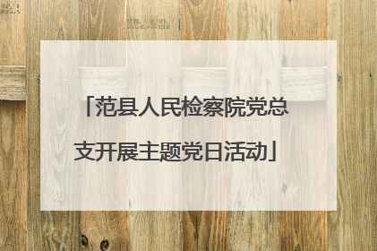 范县人民检察院党总支开展主题党日活动