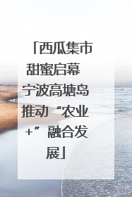 西瓜集市甜蜜启幕 宁波高塘岛推动“农业+”融合发展