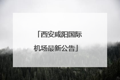 西安咸阳国际机场最新公告