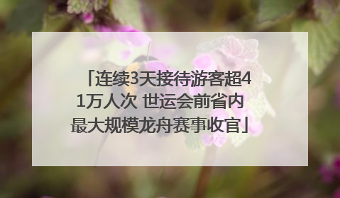 连续3天接待游客超41万人次 世运会前省内最大规模龙舟赛事收官