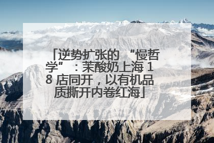 逆势扩张的 “慢哲学”：茉酸奶上海 18 店同开，以有机品质撕开内卷红海