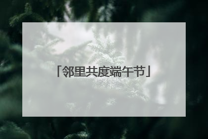 邻里共度端午节