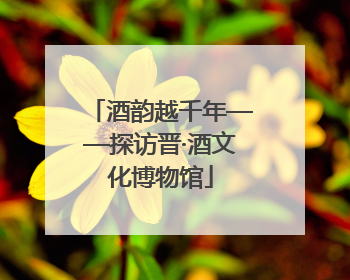 酒韵越千年——探访晋·酒文化博物馆