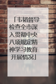 韦韬督导检查全市深入贯彻中央八项规定精神学习教育开展情况