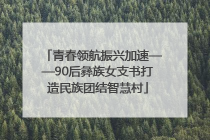 青春领航振兴加速——90后彝族女支书打造民族团结智慧村