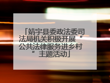 靖宇县委政法委司法局机关积极开展“公共法律服务进乡村”主题活动