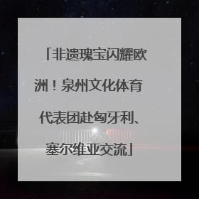非遗瑰宝闪耀欧洲！泉州文化体育代表团赴匈牙利、塞尔维亚交流
