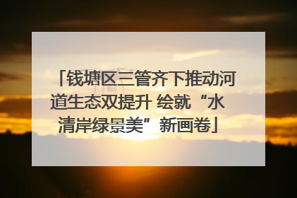 钱塘区三管齐下推动河道生态双提升 绘就“水清岸绿景美”新画卷