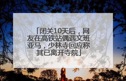 闭关10天后，网友在高铁站偶遇文班亚马，少林寺回应称其已离开寺院