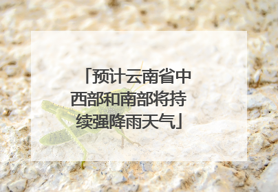 预计云南省中西部和南部将持续强降雨天气