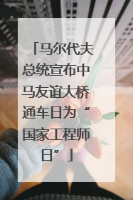 马尔代夫总统宣布中马友谊大桥通车日为“国家工程师日”
