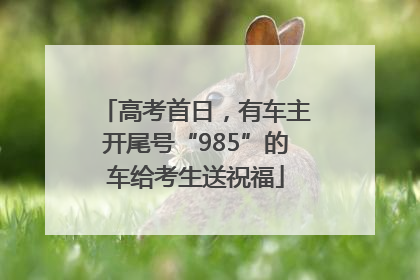 高考首日，有车主开尾号“985”的车给考生送祝福