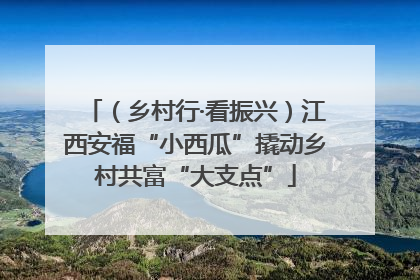 （乡村行·看振兴）江西安福“小西瓜”撬动乡村共富“大支点”