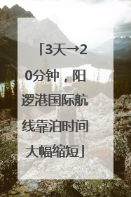 3天→20分钟，阳逻港国际航线靠泊时间大幅缩短