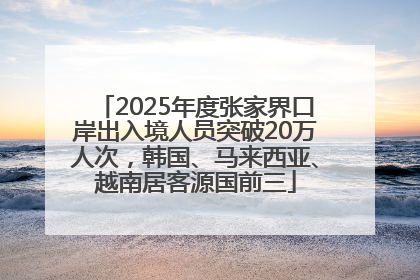 2025年度张家界口岸出入境人员突破20万人次，韩国、马来西亚、越南居客源国前三