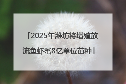 2025年潍坊将增殖放流鱼虾蟹8亿单位苗种